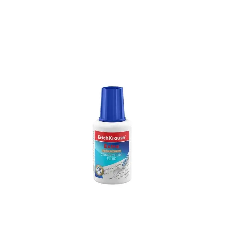 Erichkrause Extra Corrector Liquido con Esponja 20gr - Secado Rapido - Eficiente y Economico - Color Blanco | Ahorro Imprimiendo