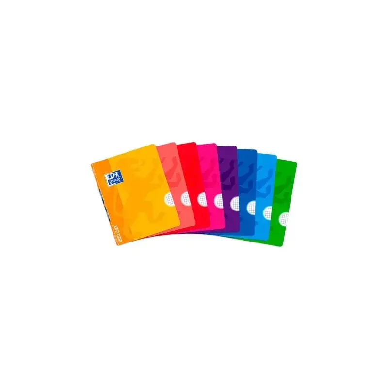 Oxford School Classic Openflex Libreta Grapada A5+ 48 Hojas Cuadricula 4x4 con Margen - Tapa de Plastico Translucido - Ideal par