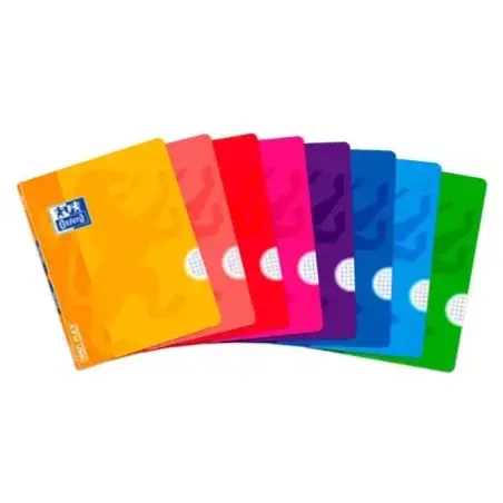 Oxford School Classic Openflex Libreta Grapada A5+ 48 Hojas Cuadricula 4x4 con Margen - Tapa de Plastico Translucido - Ideal par