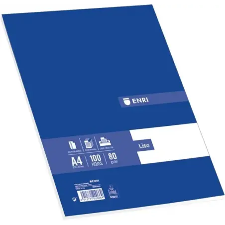 Enri Paquete de 100 Hojas A4 Liso - Papel de Alta Calidad - Color Blanco | Ahorro Imprimiendo