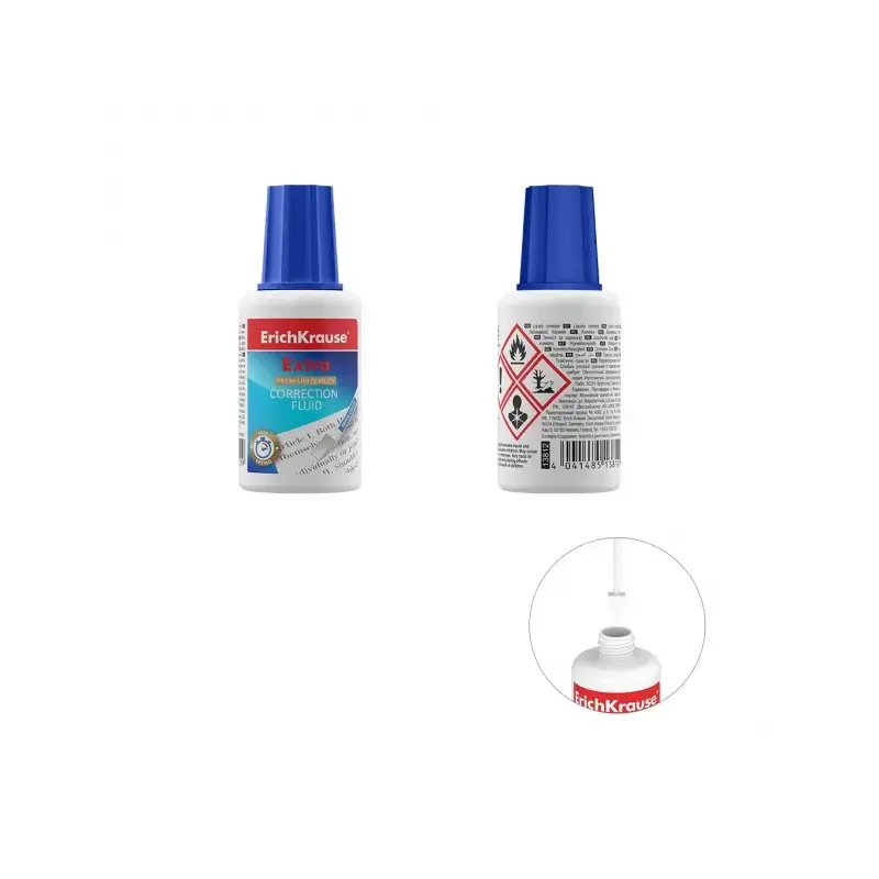 Erichkrause Extra Corrector Liquido con Esponja 20gr - Secado Rapido - Eficiente y Economico - Color Blanco | Ahorro Imprimiendo