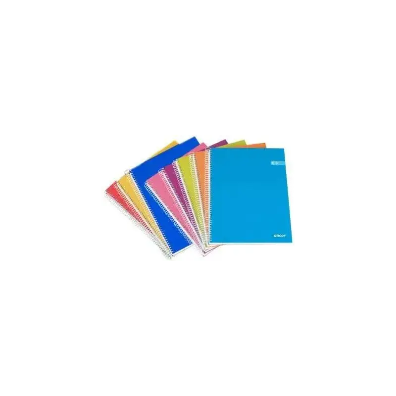 Ancor Classic Stripes Cuaderno Espiral Tamaño Folio Raya Horizontal - 80 Hojas 90gr - Tapa de Carton Plastificado - Colores Surt