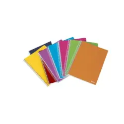 Ancor Classic Stripes Cuaderno Espiral Tamaño Folio Cuadriculado 4x4mm - 80 Hojas 90gr - Tapa de Plastico - Colores Surtidos | A