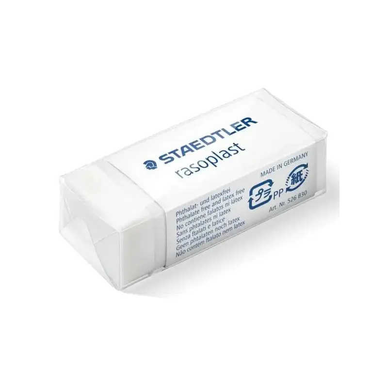 Staedtler Rasoplast 526 B30 Goma de Borrar - Borrado de Alta Calidad - Minimos Residuos - Color Blanco | Ahorro Imprimiendo