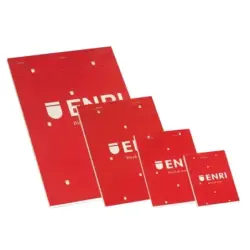 Enri Bloc de Notas Grapado 80 Hojas Liso - Tamaño A4 - Tapa Blanda Color Rojo | Ahorro Imprimiendo