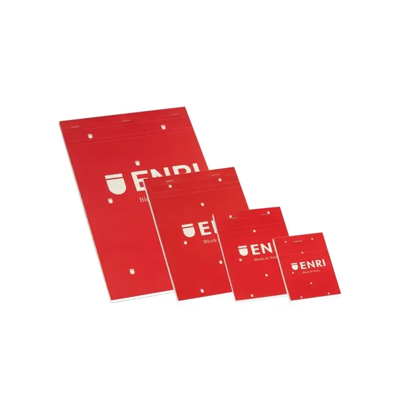 Enri Bloc de Notas Grapado 80 Hojas Liso - Tamaño A4 - Tapa Blanda Color Rojo | Ahorro Imprimiendo