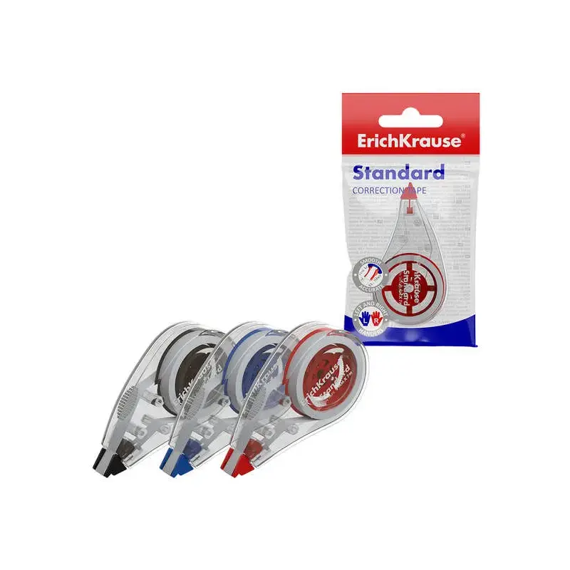 Erichkrause Standard Cinta Correctora 5mmx7m - Ideal para Correccion Rapida y Segura - Secado Inmediato - Color Surtido Aleatori