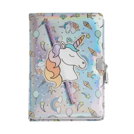 Miquel Rius Back2Fun Diario Secreto Holografico Unicornio - Cierre con Candado - Lapiz Incluido | Ahorro Imprimiendo