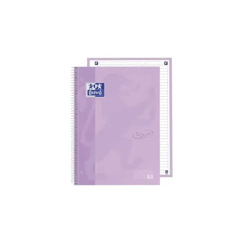 Oxford Europeanbook 1 Touch Pack de 3 Cuadernos Espiral Formato A4+ Cuadriculado 5x5mm - 80 Hojas 90gr - Tapa Extradura Tacto Su