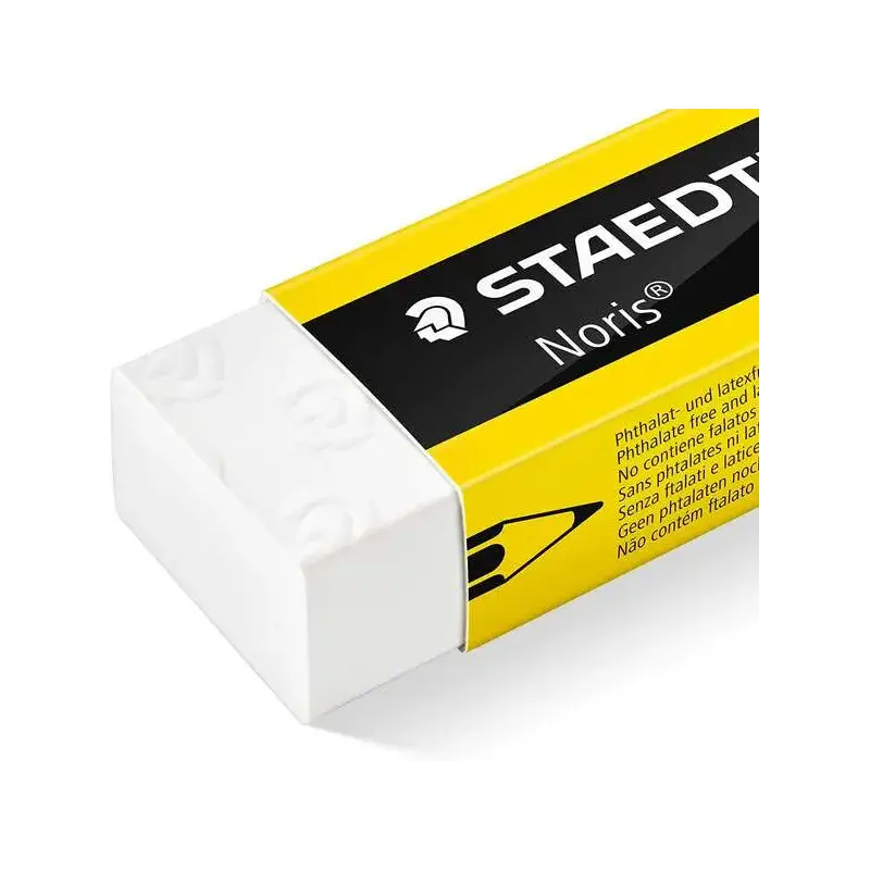 Staedtler Noris 526 N20 Goma de Borrar - Alta Calidad - Minimos Residuos - Color Blanco | Ahorro Imprimiendo