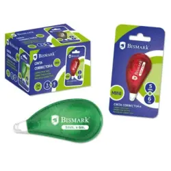 Bismark Mini Cinta Correctora en Seco - Alta Calidad - Correccion Rapida - No Mancha - No Deja Huella en Fotocopias | Ahorro Imp