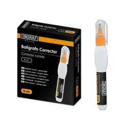 Ingraf Boligrafo Corrector 8ml - Punta Metalica Fina - Secado Rapido - Forma Ergonomica | Ahorro Imprimiendo