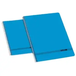 Enri Oficina 4º Tapa Blanda Cuaderno Espiral Liso - Tamaño 4º - Tapa Blanda - Cuaderno Espiral - Color Azul | Ahorro Imprimiendo