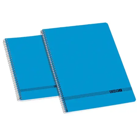 Enri Oficina 4º Tapa Blanda Cuaderno Espiral - Tamaño 4º - Cuadricula 4x4 - Color Azul | Ahorro Imprimiendo
