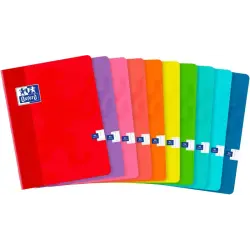Oxford Libreta Grapada A5+ Cuadricula Seyes - 48 Hojas con Margen - Tapa Blanda - Ideal para Tomar Apuntes - Colores Surtidos |