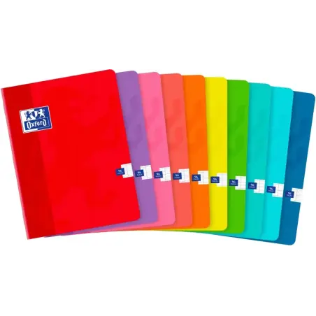 Oxford Libreta Grapada A5+ Cuadricula Seyes - 48 Hojas con Margen - Tapa Blanda - Ideal para Tomar Apuntes - Colores Surtidos |