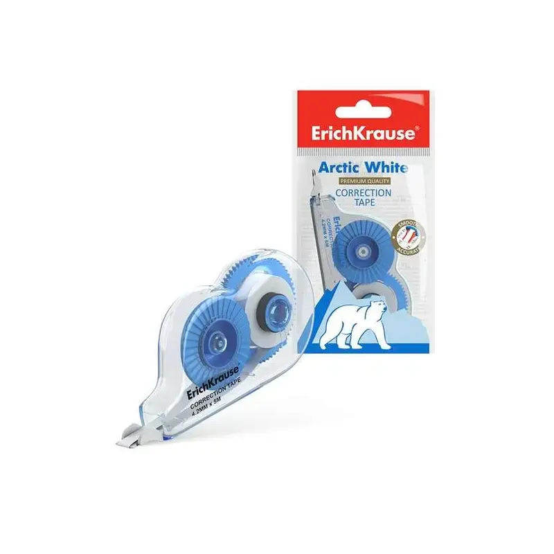 Erichkrause Cinta Correctora Arctic White - 4.2mm x 5m - Secado Inmediato - Uso Ambidiestro - Color Blanco | Ahorro Imprimiendo