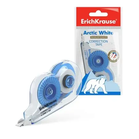 Erichkrause Cinta Correctora Arctic White - 4.2mm x 5m - Secado Inmediato - Uso Ambidiestro - Color Blanco | Ahorro Imprimiendo