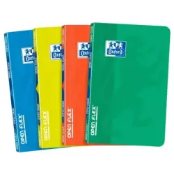 Oxford School Classic Openflex Libreta Grapada A6 48 Hojas Cuadricula 5x5 - Tapa de Plastico Translucido - Ideal para Estudiante
