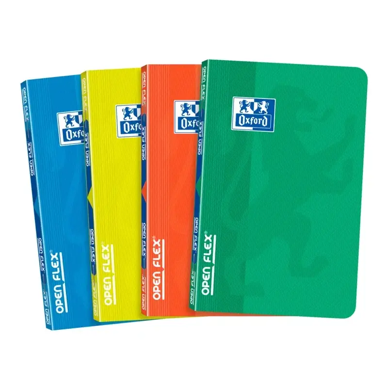 Oxford School Classic Openflex Libreta Grapada A6 48 Hojas Cuadricula 5x5 - Tapa de Plastico Translucido - Ideal para Estudiante