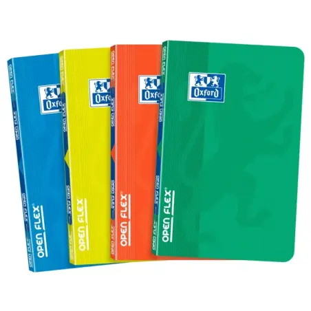 Oxford School Classic Openflex Libreta Grapada A6 48 Hojas Cuadricula 5x5 - Tapa de Plastico Translucido - Ideal para Estudiante