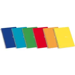 Enri Cuaderno Espiral Tamaño Folio Cuadricula 3mm con Margen - 80 Hojas - Tapa Dura Resistente - Colores Surtidos | Ahorro Impri