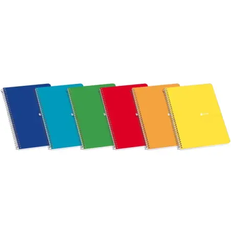 Enri Cuaderno Espiral Tamaño Folio Cuadricula 3mm con Margen - 80 Hojas - Tapa Dura Resistente - Colores Surtidos | Ahorro Impri