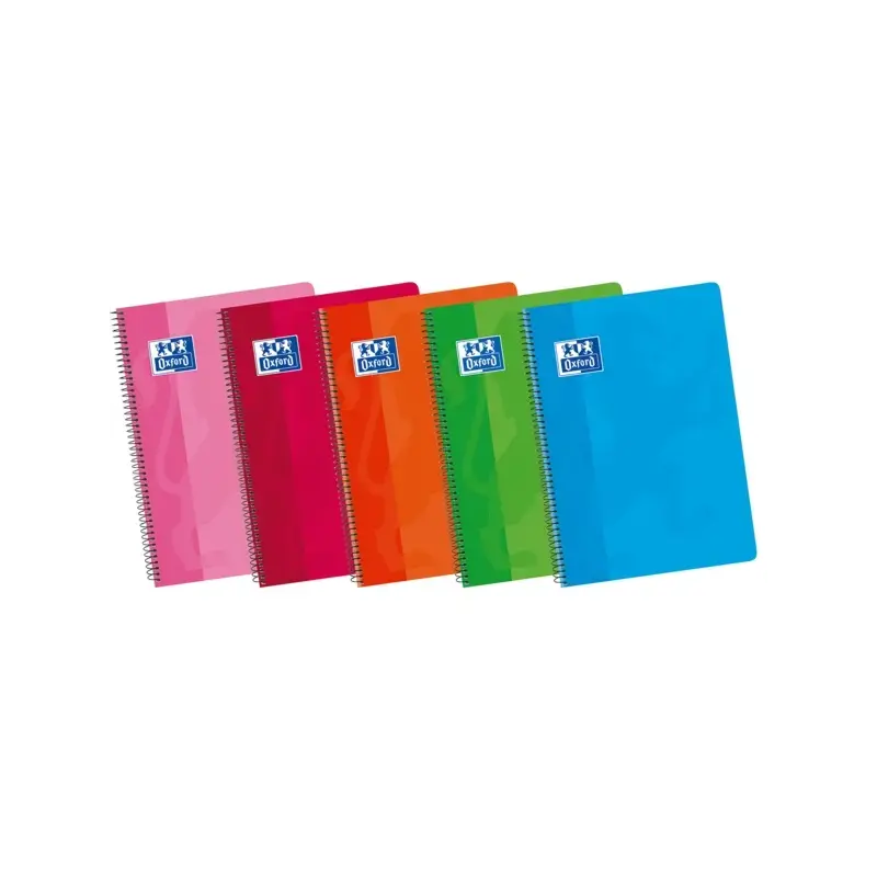 Oxford School Classic 4º Cuaderno Espiral Tapa Blanda - 1 Linea con Margen - 80 Hojas - Colores Surtidos | Ahorro Imprimiendo