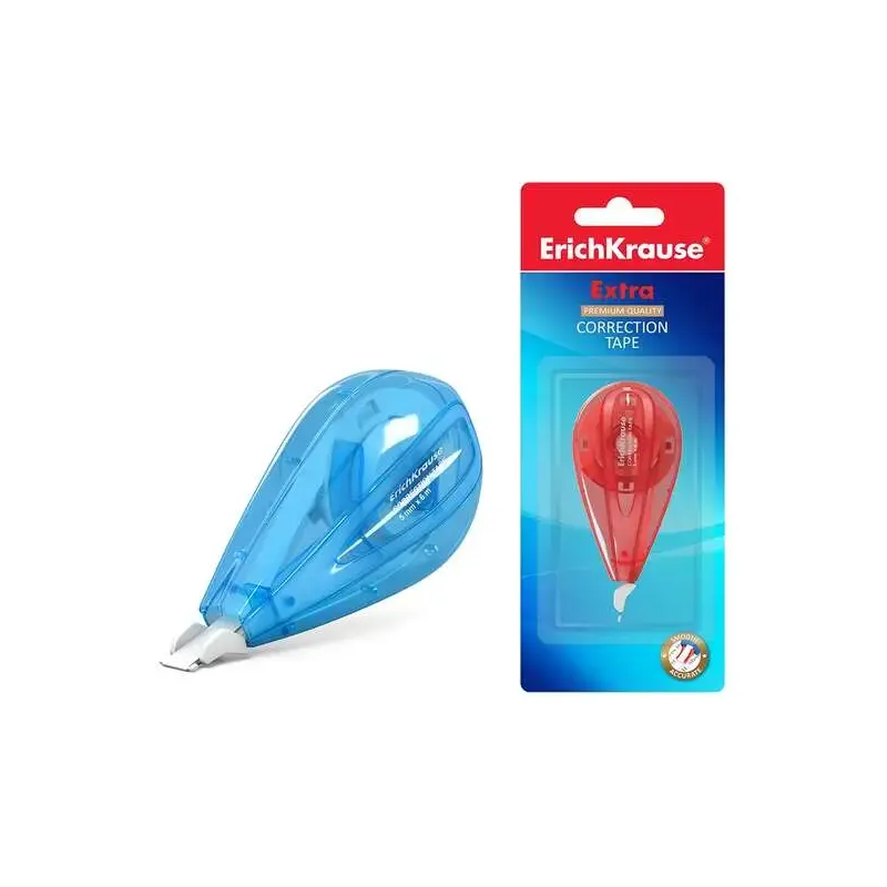 Erichkrause Extra Cinta Correctora 5mmx6m - Ideal para Correccion Rapida y Segura - Secado Inmediato - Colores Surtidos Aleatori
