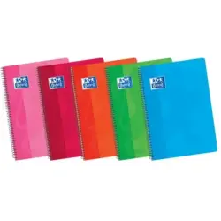 Oxford School Classic 4º Cuaderno Espiral Tapa Blanda 4x4 - 80 Hojas - Margen 4x4 - Colores Surtidos | Ahorro Imprimiendo