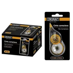Ingraf Cinta Correctora en Seco 5mmx12m - Correccion Rapida y Limpia - Escritura Inmediata | Ahorro Imprimiendo