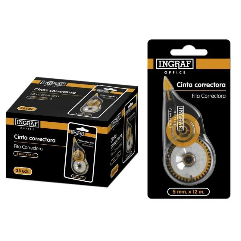 Ingraf Cinta Correctora en Seco 5mmx12m - Correccion Rapida y Limpia - Escritura Inmediata | Ahorro Imprimiendo