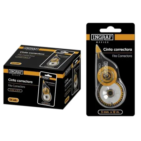 Ingraf Cinta Correctora en Seco 5mmx12m - Correccion Rapida y Limpia - Escritura Inmediata | Ahorro Imprimiendo
