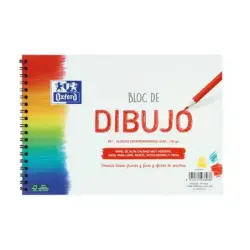 Oxford Dibujo Escolar Bloc Espiral Dibujo A5+ - Tapa Blanda/Contratapa Rigida - 20 Hojas 130gr Liso | Ahorro Imprimiendo
