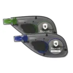 Bismark Cinta Correctora 5mm x 12m - Aplicacion Lateral - Cuerpo Transparente - Forma Ergonomica | Ahorro Imprimiendo