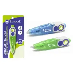 Bismark Cinta Correctora 5mmx6m - Sistema Retro que Oculta el Extremo - Perfecta Adherencia al Papel - Presentacion en Blister I
