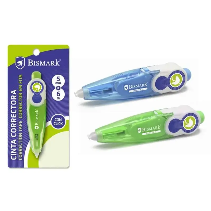 Bismark Cinta Correctora 5mmx6m - Sistema Retro que Oculta el Extremo - Perfecta Adherencia al Papel - Presentacion en Blister I