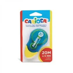 Carioca Corrector de Cinta 20mx5mm - Ideal para Cualquier Tipo de Papel - Color Blanco | Ahorro Imprimiendo