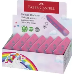 Faber-Castell Unicornio Goma de Borrar sin PVC - Forma Triangular Ergonomica - Sin Residuos - Borrado Limpio y Facil | Ahorro Im