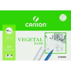 Canson Vegetal Basik Minipack de 12 Hojas A4 - 21x29.7cm - 95g - Color Transparente | Ahorro Imprimiendo