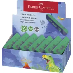 Faber-Castell Dinosaurio Goma de Borrar sin PVC - Forma Triangular Ergonomica - Sin Residuos - Borrado Limpio y Facil | Ahorro I
