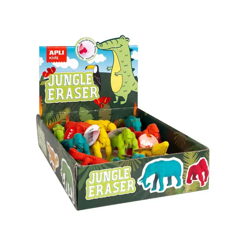 Apli Goma de Borrar con Diseños de Animales de la Selva - 3 Modelos Surtidos | Ahorro Imprimiendo