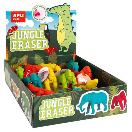 Apli Goma de Borrar con Diseños de Animales de la Selva - 3 Modelos Surtidos | Ahorro Imprimiendo