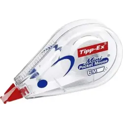 Tipp-Ex Mini Pocket Mouse Cinta Correctora 5mm x 6m - Escritura Instantanea - Carcasa Transparente | Ahorro Imprimiendo