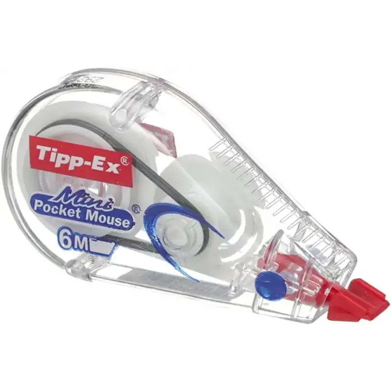 Tipp-Ex Mini Pocket Mouse Cinta Correctora 5mm x 6m - Escritura Instantanea - Carcasa Transparente | Ahorro Imprimiendo
