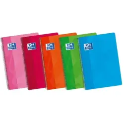Oxford School Classic Fº Cuaderno Espiral Tapa Blanda - 1 Linea con Margen - 80 Hojas - Colores Surtidos | Ahorro Imprimiendo