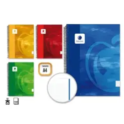 Golden Cuaderno Espiral A4 160 Hojas 60grs Cuadricula 5x5 - Hojas Microperforadas - Tapa Dura Plastificada - Colores Surtidos |