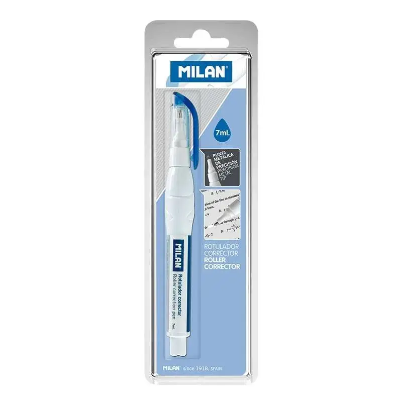 Milan Boligrafo Corrector Liquido 7ml - Punta Metalica | Ahorro Imprimiendo