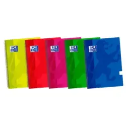 Oxford School Classic Fº Cuaderno Espiral - Tapa de Plastico Liso - 80 Hojas - Colores Surtidos | Ahorro Imprimiendo