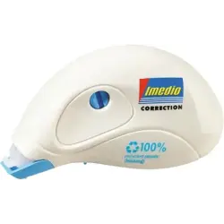 Imedio Roller Compact Cinta Correctora 5mm x 10m - Rapido, Limpio y Preciso - Sin Disolventes - Control de Nivel de Cinta - Tens